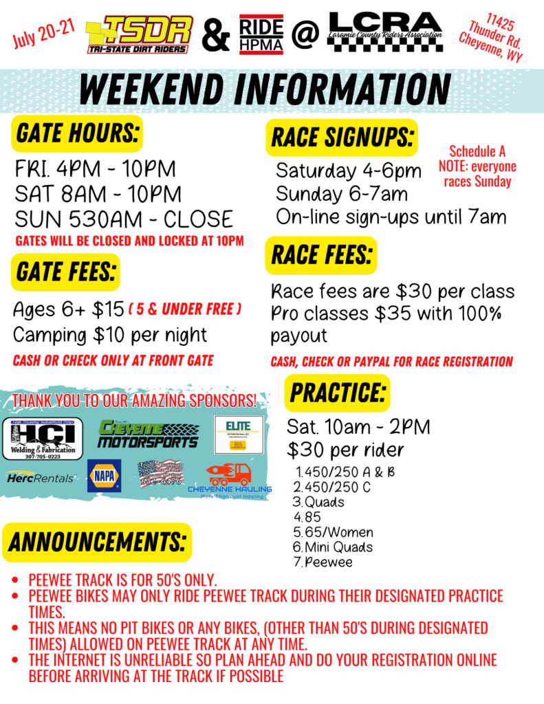 Welcome to LCRA MX in Cheyenne, WY! - Laramie County Riders Association